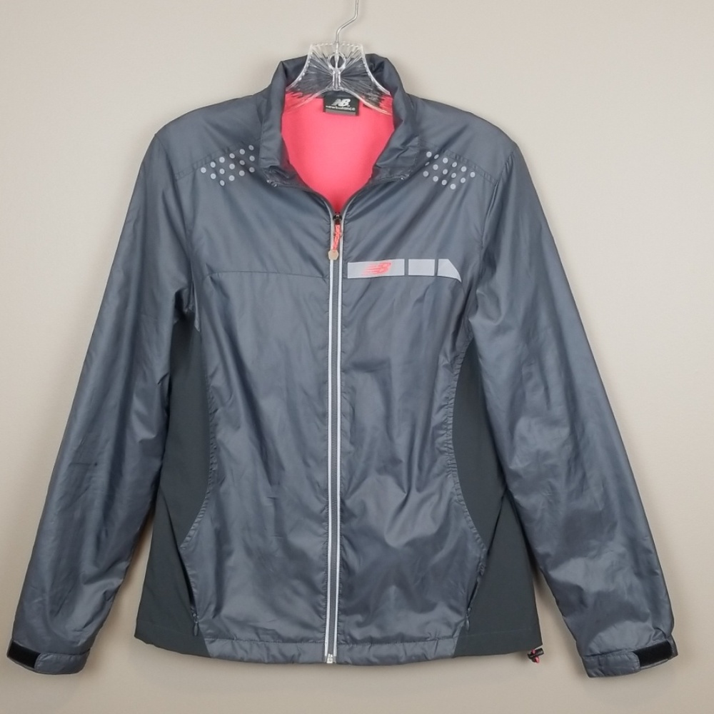 North Face gray & hot pink windbreaker. Size S